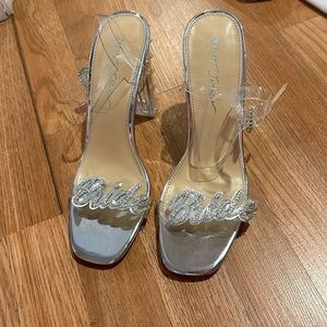 Betsey Johnson silver Bride heels size 9